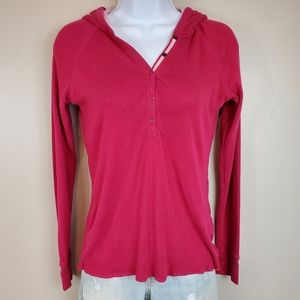 Mossimo Juniors Half Snap V-Neck Ribbed Hoodie